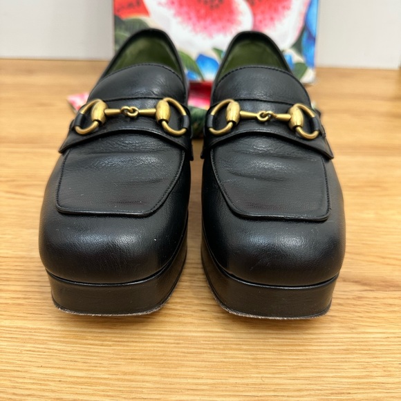 Black Gucci loafers with block heel (hard bottom) size 36.5 - Picture 6 of 8